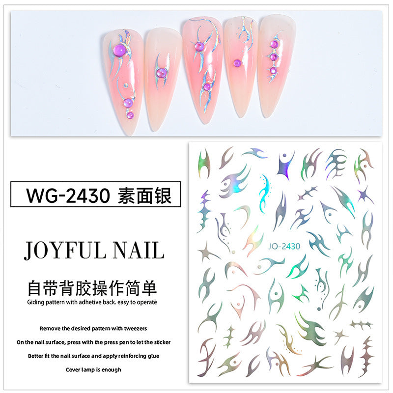 Wholesale Net red thorn flame  decorations small pattern black and white stickers